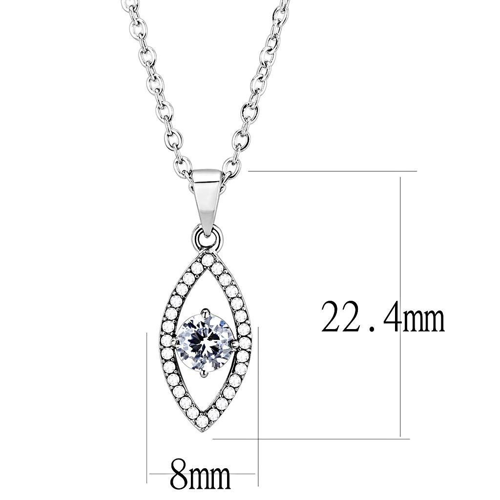 Mirror-Finish Stainless Steel Lab Grown Diamond Pendant - The Luxe Collection Charm