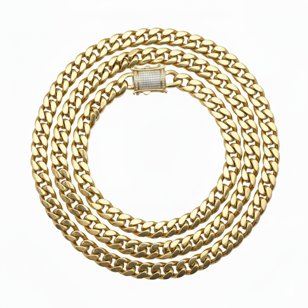 The Solid-Core 12mm Cuban Link Chain in High-Karat Gold Vermeil