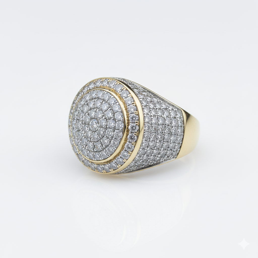The VELOCE 'Aura' Ring - Full Pavé Lab Diamonds in Solid 18K Yellow Gold