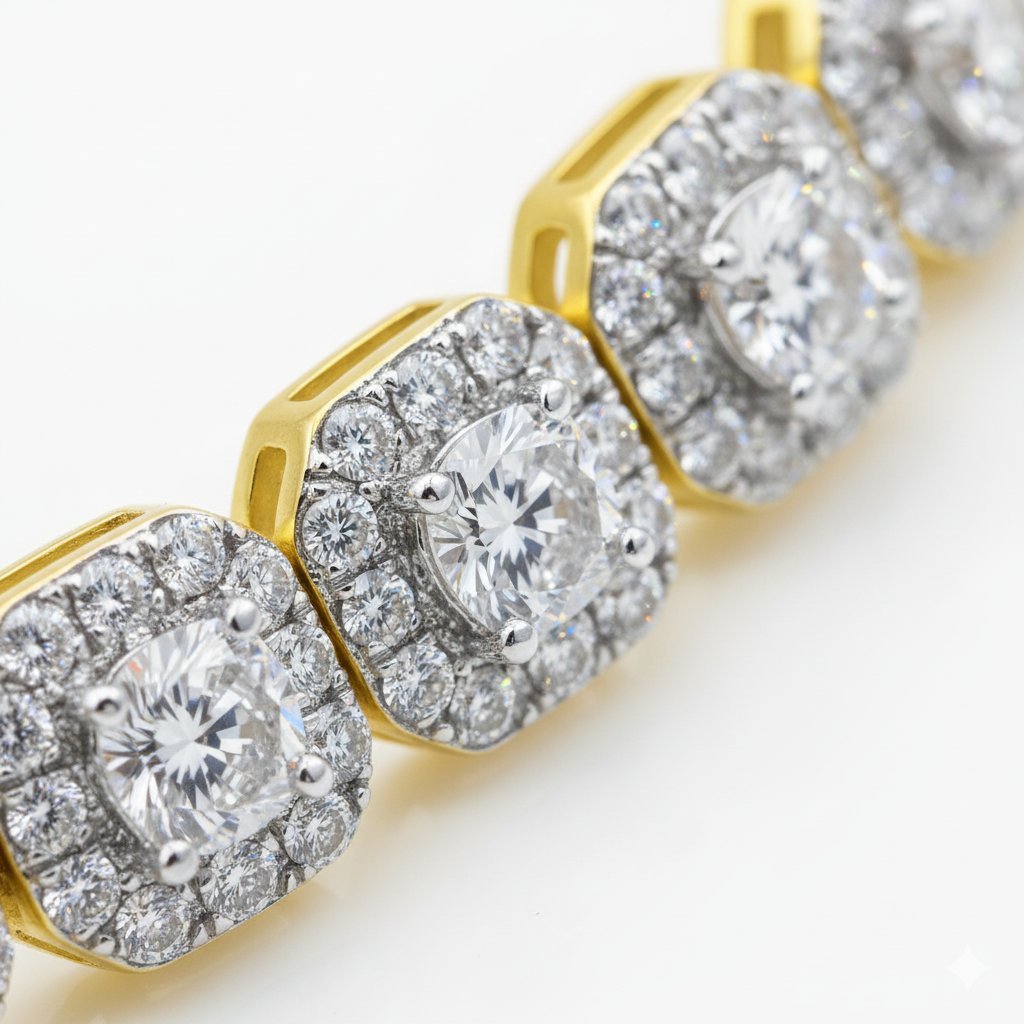 The Éternité Diamond Line Bracelet - Full Pavé Lab Diamonds in Solid 18K Gold