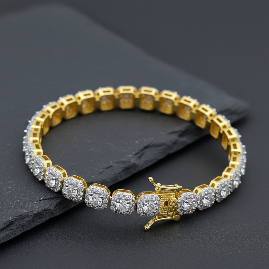 The Éternité Diamond Line Bracelet - Full Pavé Lab Diamonds in Solid 18K Gold