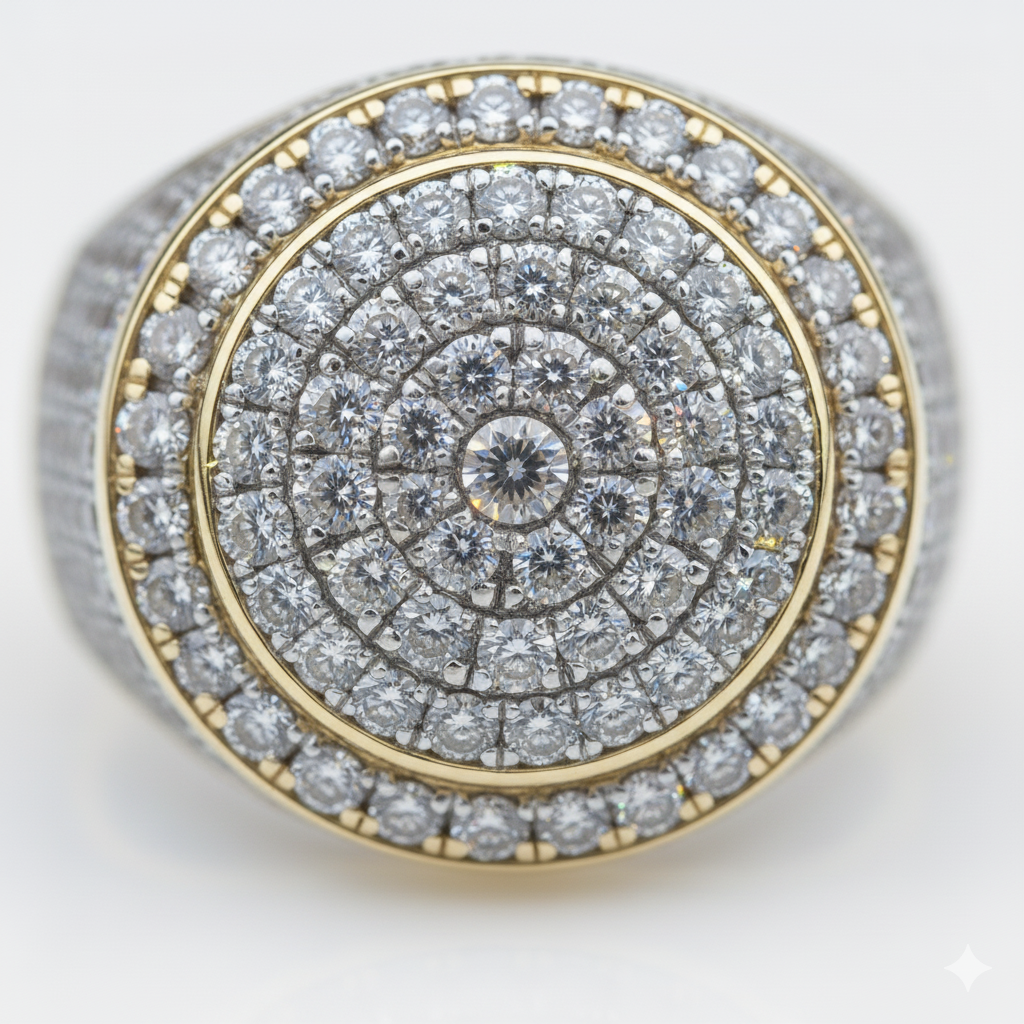 The VELOCE 'Aura' Ring - Full Pavé Lab Diamonds in Solid 18K Yellow Gold
