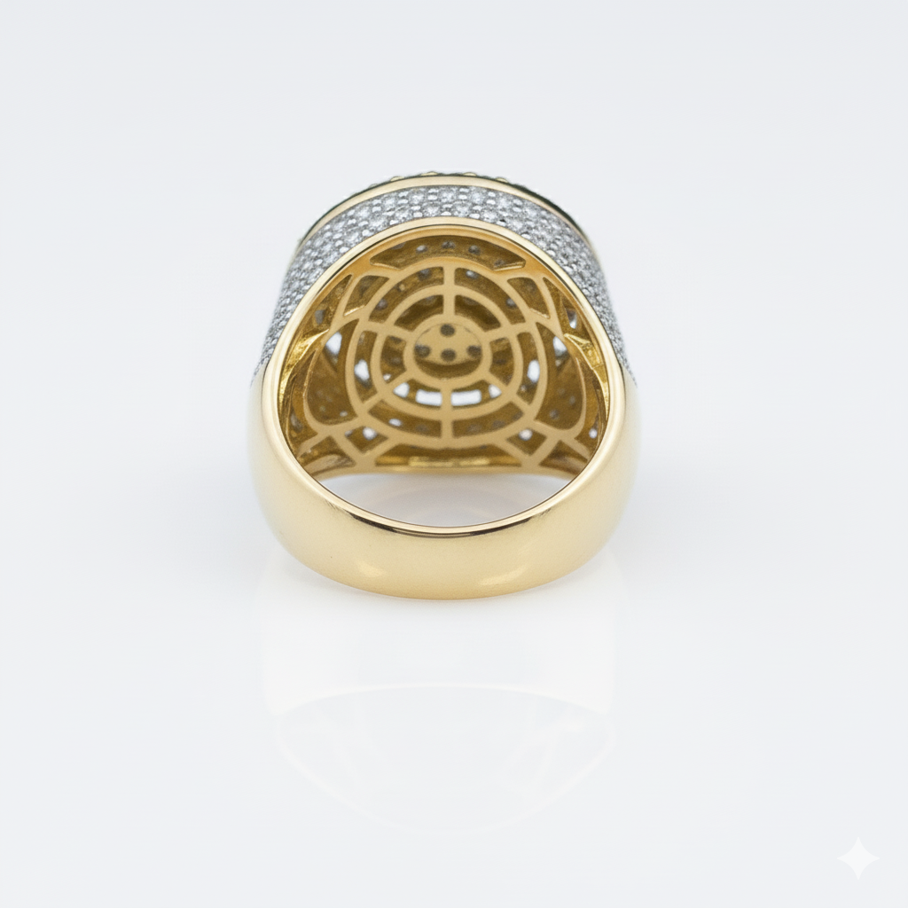 The VELOCE 'Aura' Ring - Full Pavé Lab Diamonds in Solid 18K Yellow Gold