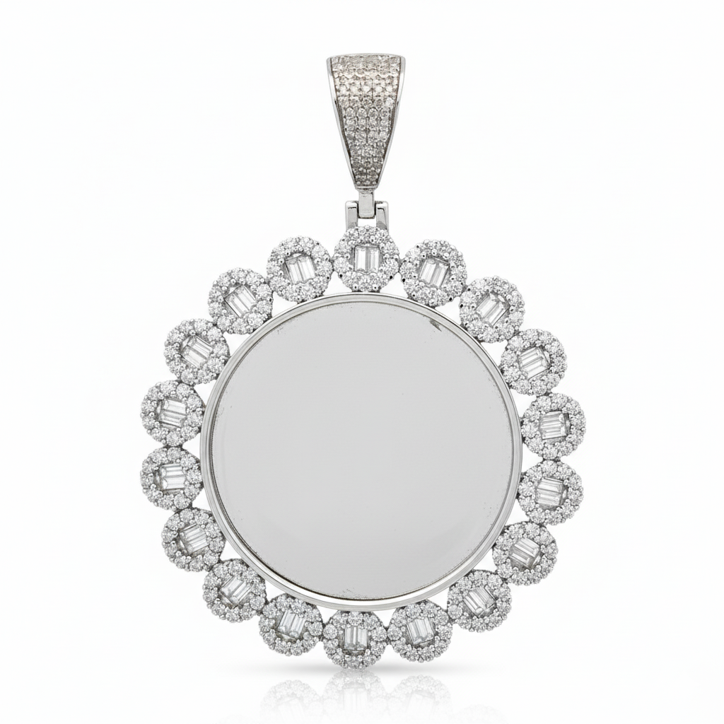 The Zenith Pendant - Mirror-Finish White Gold With Lab Grown Diamonds