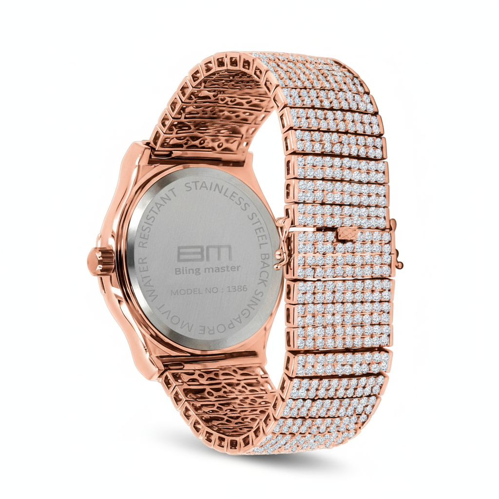Aurora Rose Gold Diamond Watch - Embellished with Pink Lab-Grown Diamonds