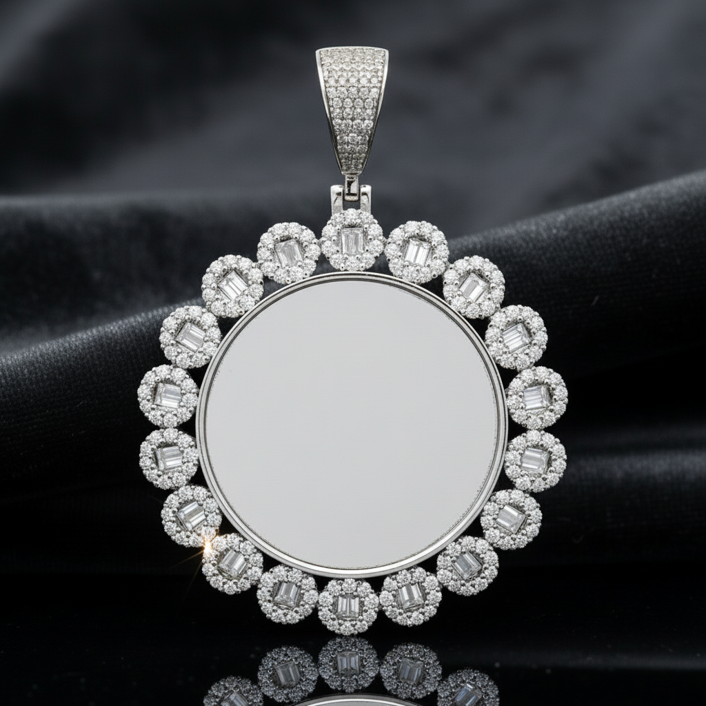 The Zenith Pendant - Mirror-Finish White Gold With Lab Grown Diamonds