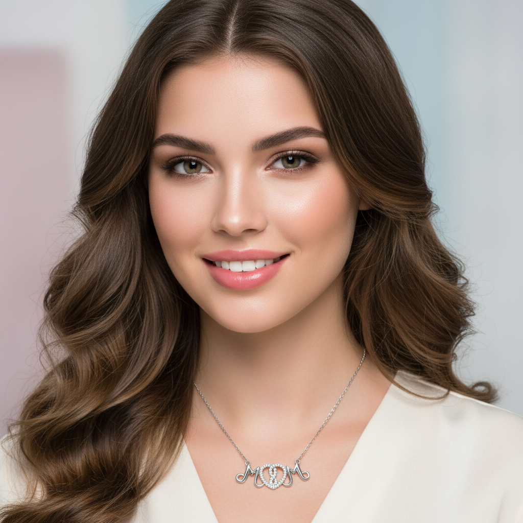 The Endless Love Mom Necklace - Brilliant-Cut Lab Diamonds in Mirror-Finish 925 Silver