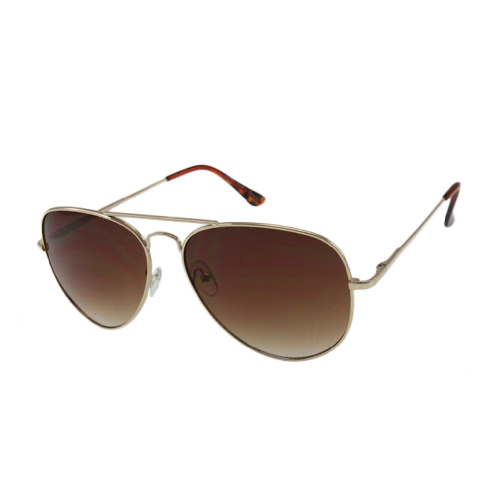 The MQ 'Wright' Modern Aviator - Polished Gold-Tone Frame with Warm Brown Lenses