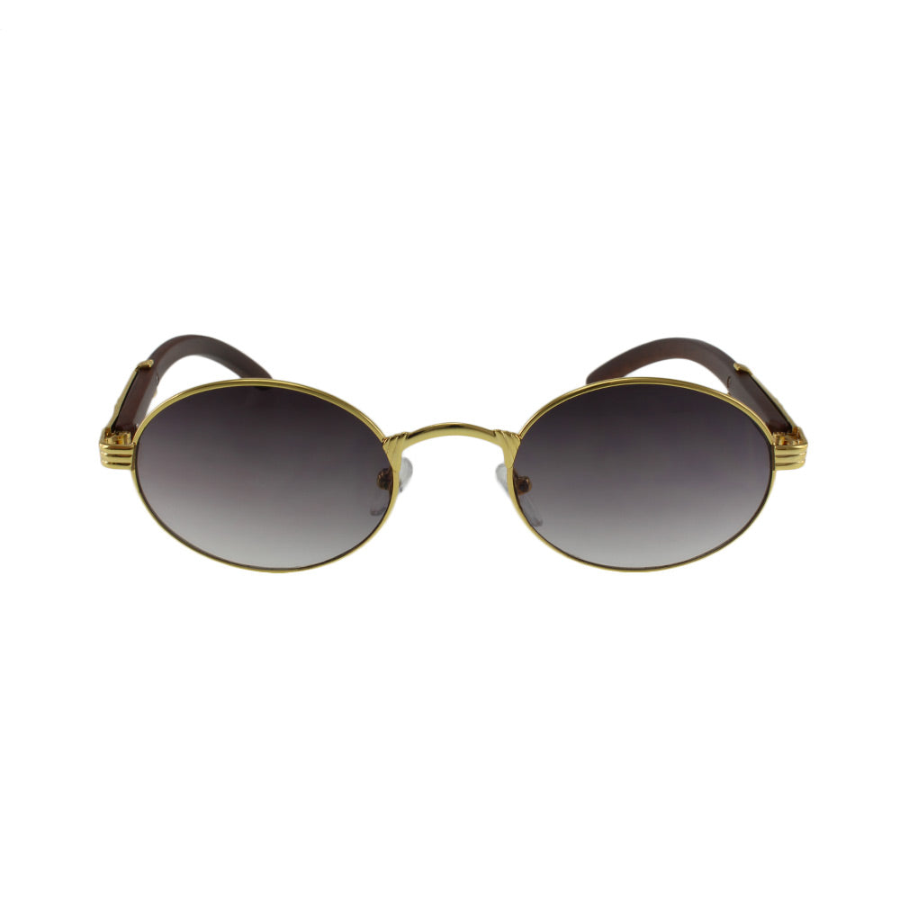 The MQ 'Huncho' Statement Shield - Gleaming Gold Metal with Deep Smoke Lenses