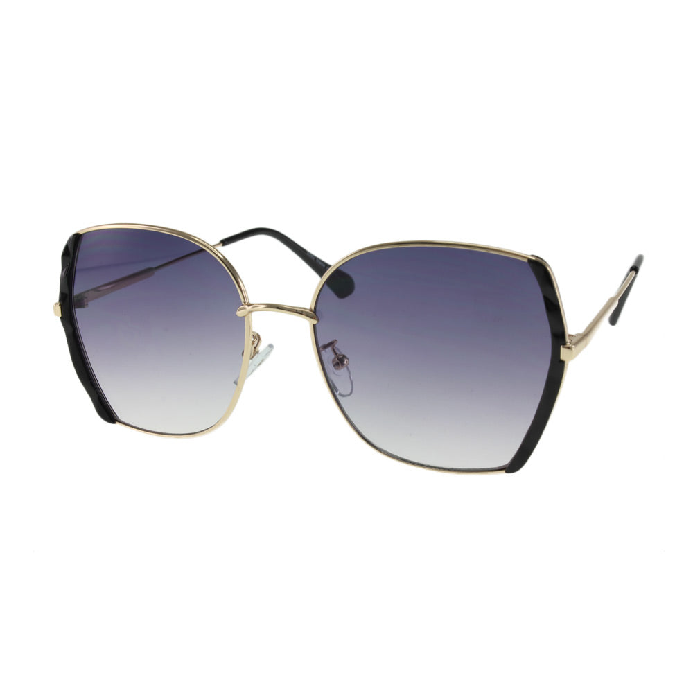 The MQ 'Lola' Butterfly Frame - Sleek Black Acetate with Classic Smoke Polarized Lenses
