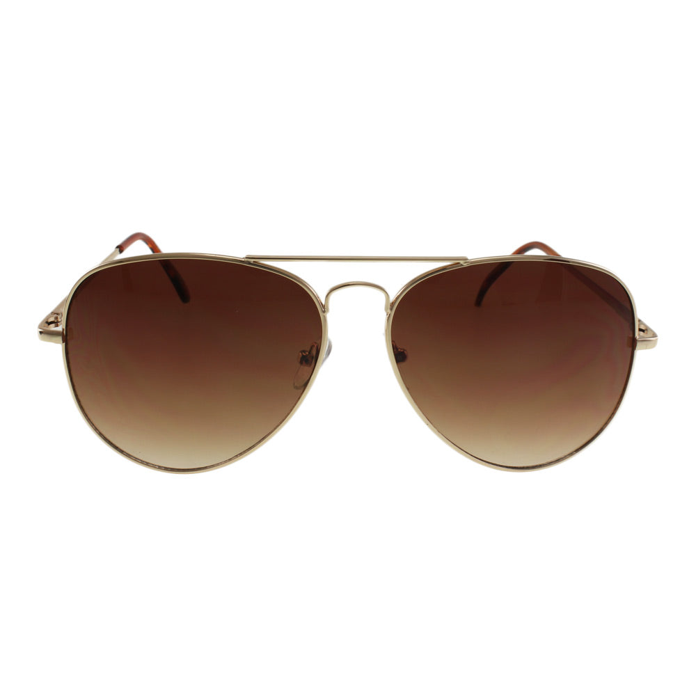 The MQ 'Wright' Modern Aviator - Polished Gold-Tone Frame with Warm Brown Lenses