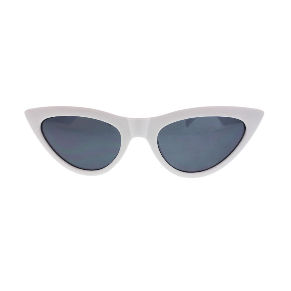 The MQ 'Cardi B-Statement' Cat-Eye - Crisp White Acetate with Dark Smoke Lenses