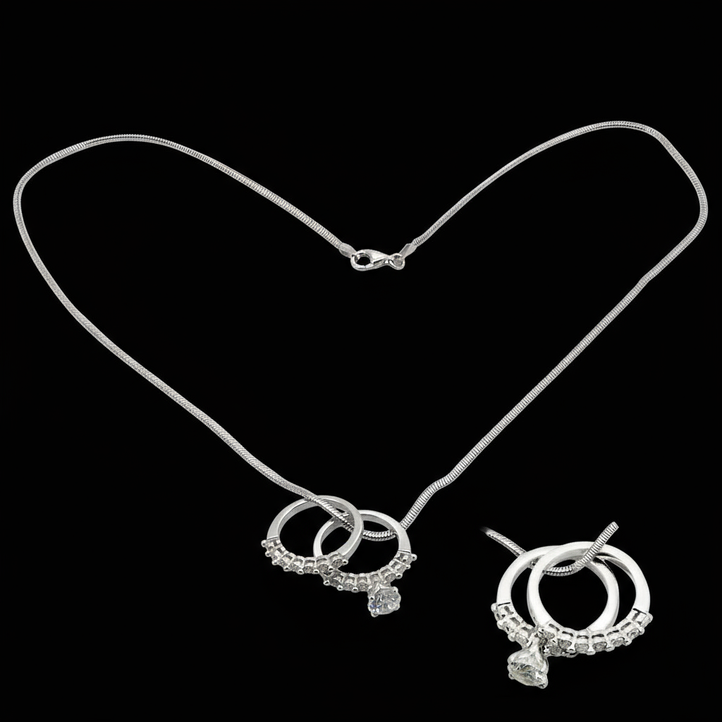 The Eternal Interlock Charm - Brilliant-Cut Lab Diamonds in Platinum-Finish Silver