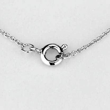 Silver necklace clasp on a light gray background