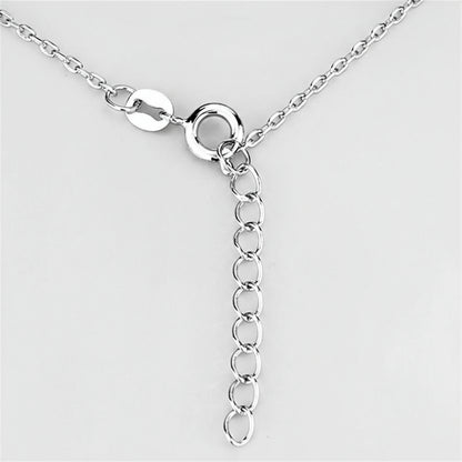 Silver necklace with a clasp on a light gray background