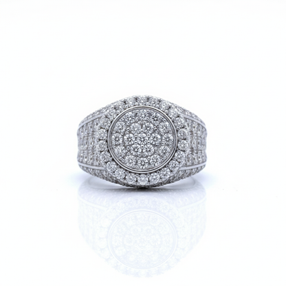 The KAEL 'Ice Peak' Ring - Full Pavé Lab Diamonds in Platinum-Finish Silver