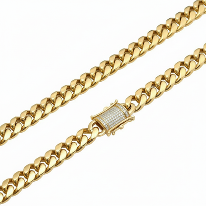 The Solid-Core 12mm Cuban Link Chain in High-Karat Gold Vermeil