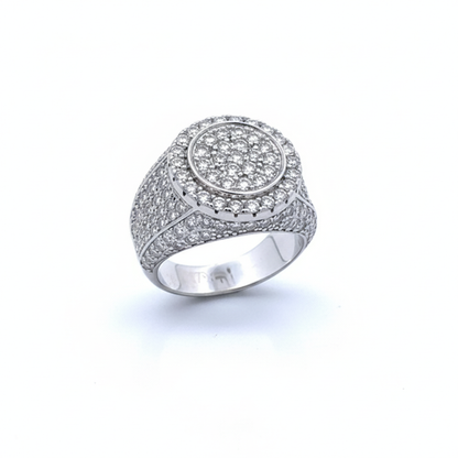 The KAEL 'Ice Peak' Ring - Full Pavé Lab Diamonds in Platinum-Finish Silver