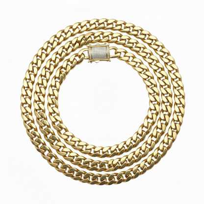 The Solid-Core 12mm Cuban Link Chain in High-Karat Gold Vermeil