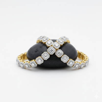 The Éternité Diamond Line Bracelet - Full Pavé Lab Diamonds in Solid 18K Gold