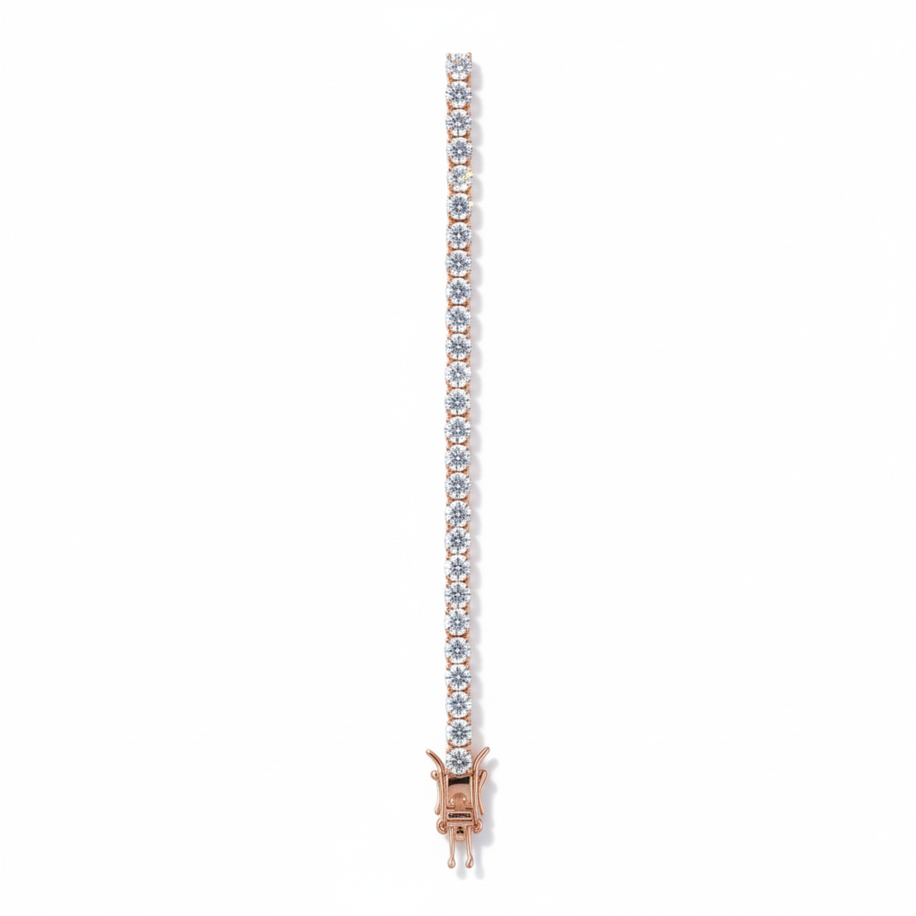 The RADIOSUS Éternité Bracelet - 3MM Brilliant-Cut Lab Diamonds in Platinum-Finish Rose Gold