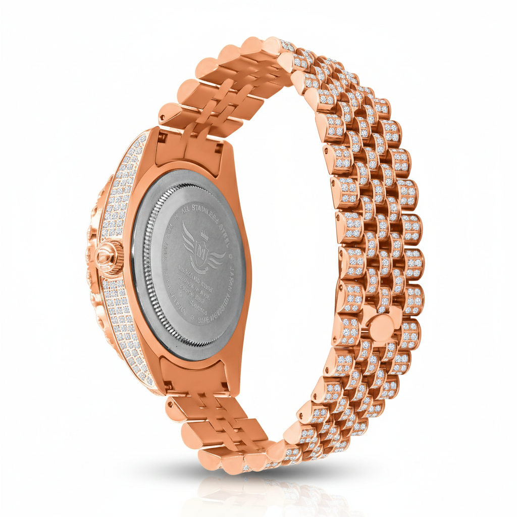 The Celestial Series Timepiece - Rose Gold & Meteorite Steel with Brilliant-Cut Lab Diamonds