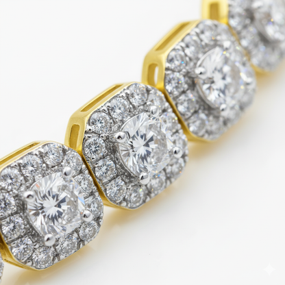 The Éternité Diamond Line Bracelet - Full Pavé Lab Diamonds in Solid 18K Gold