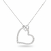 Platinum-Plated Sterling Silver Double Heart Necklace with Certified Lab Diamonds