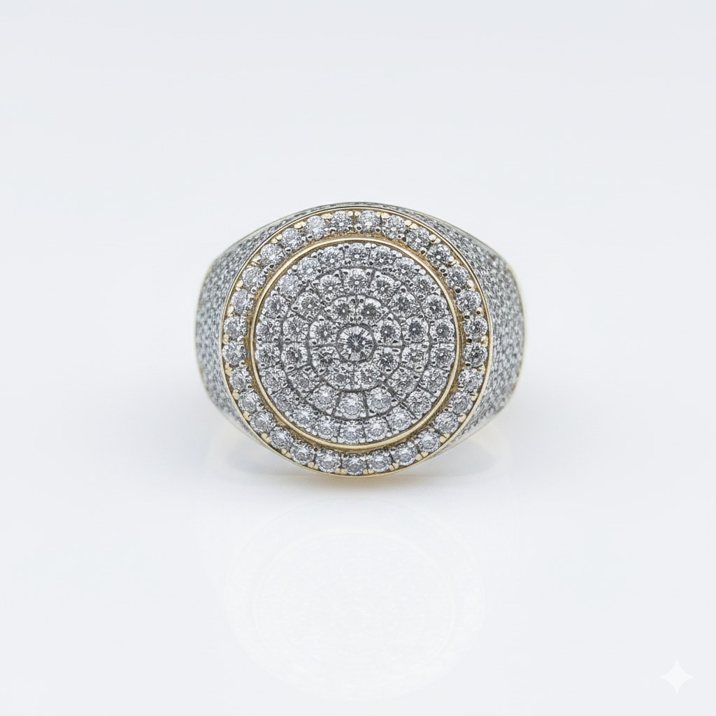 The VELOCE 'Aura' Ring - Full Pavé Lab Diamonds in Solid 18K Yellow Gold