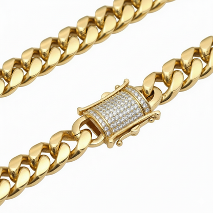 The Solid-Core 12mm Cuban Link Chain in High-Karat Gold Vermeil