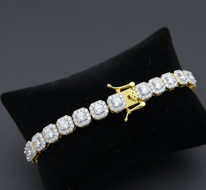 The Éternité Diamond Line Bracelet - Full Pavé Lab Diamonds in Solid 18K Gold