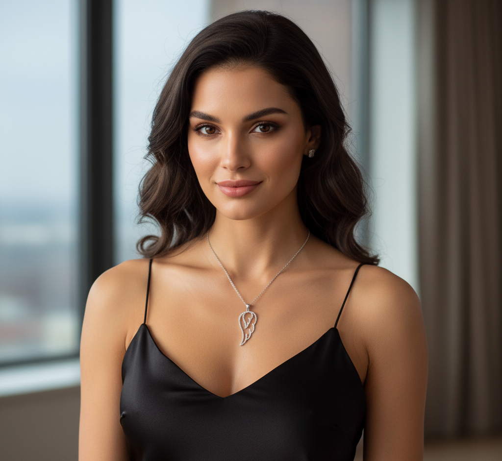 The Eternal Embrace Pendant - Brilliant Cut Lab Diamonds in Platinum-Plated Sterling Silver