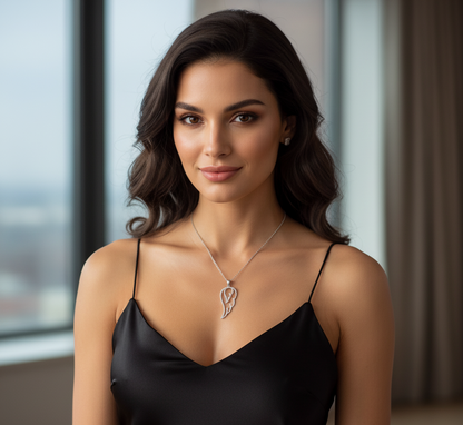 The Eternal Embrace Pendant - Brilliant Cut Lab Diamonds in Platinum-Plated Sterling Silver