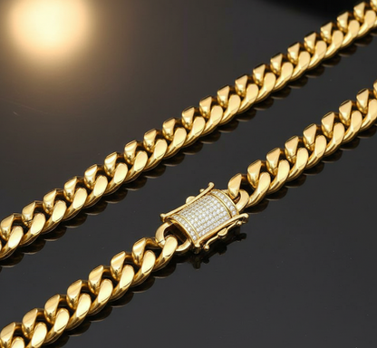The Solid-Core 12mm Cuban Link Chain in High-Karat Gold Vermeil