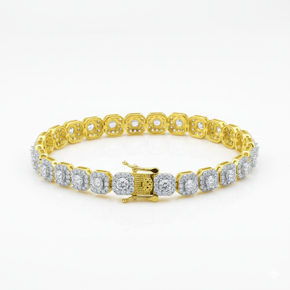 The Éternité Diamond Line Bracelet - Full Pavé Lab Diamonds in Solid 18K Gold