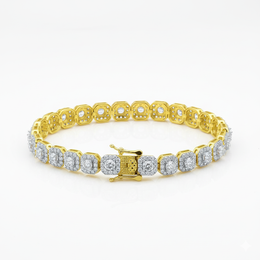 The Éternité Diamond Line Bracelet - Full Pavé Lab Diamonds in Solid 18K Gold