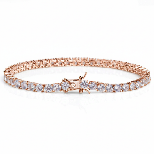 The RADIOSUS Éternité Bracelet - 3MM Brilliant-Cut Lab Diamonds in Platinum-Finish Rose Gold