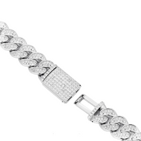 Premium 12mm Iced Out Cuban Link Chain - VVS-1 Lab Grown Diamonds In 18K White Gold