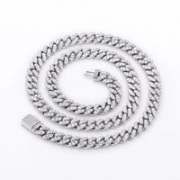 Premium 12mm Iced Out Cuban Link Chain - VVS-1 Lab Grown Diamonds In 18K White Gold