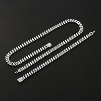 Premium 12mm Iced Out Cuban Link Chain - VVS-1 Lab Grown Diamonds In 18K White Gold