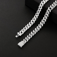 Premium 12mm Iced Out Cuban Link Chain - VVS-1 Lab Grown Diamonds In 18K White Gold