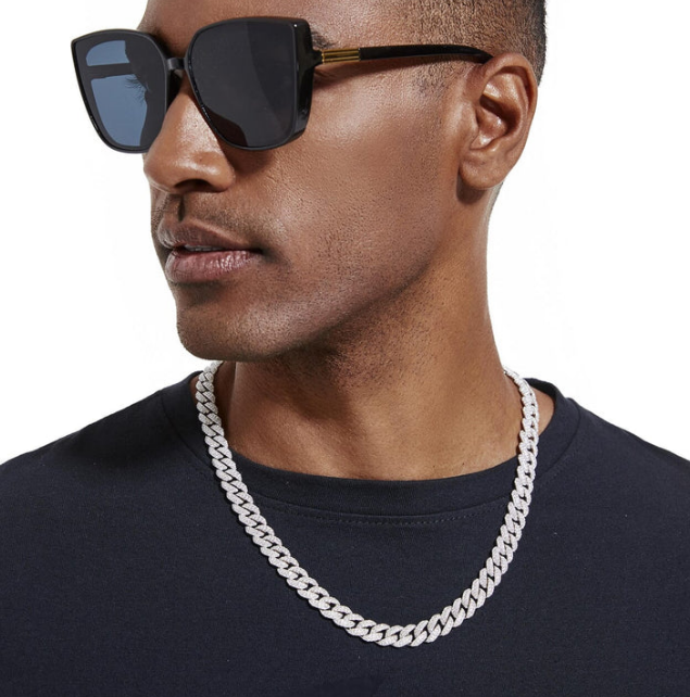 Premium 12mm Iced Out Cuban Link Chain - VVS-1 Lab Grown Diamonds In 18K White Gold