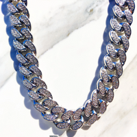 Premium 12mm Iced Out Cuban Link Chain - VVS-1 Lab Grown Diamonds In 18K White Gold