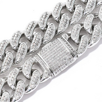 Premium 12mm Iced Out Cuban Link Chain - VVS-1 Lab Grown Diamonds In 18K White Gold