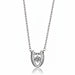 Silver horseshoe pendant necklace on a white background