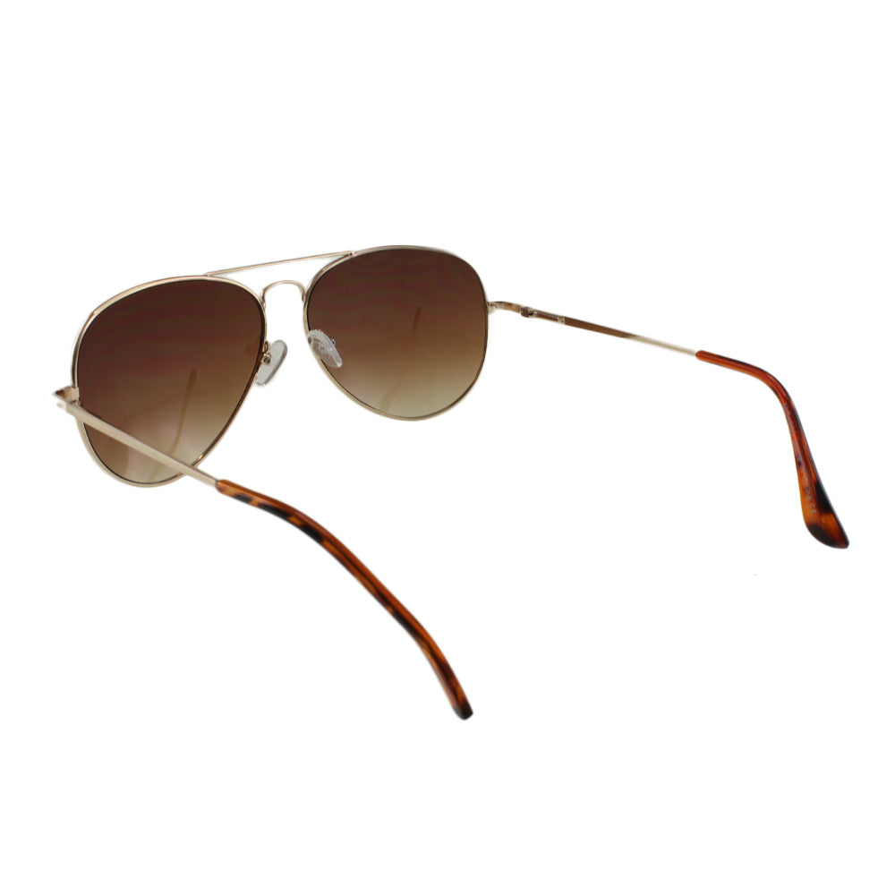 The MQ 'Wright' Modern Aviator - Polished Gold-Tone Frame with Warm Brown Lenses