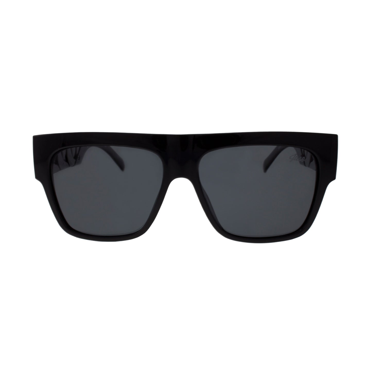 The Jase NY 'Cache' Flat-Top - Matte Black Frame with Gunmetal Cuban Link Temples