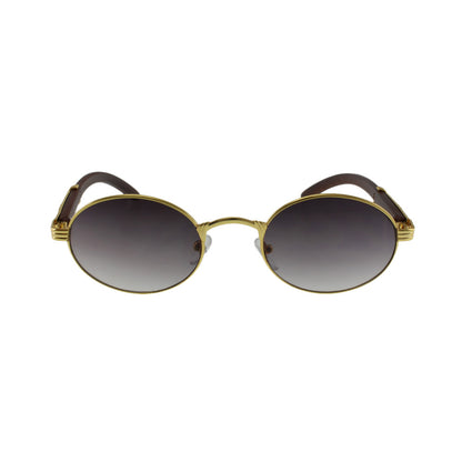 The MQ 'Huncho' Statement Shield - Gleaming Gold Metal with Deep Smoke Lenses