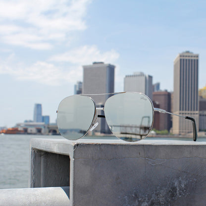 The Jase NY 'Justice' Contemporary Frame - Sleek Black Acetate with Polished Silver Accents