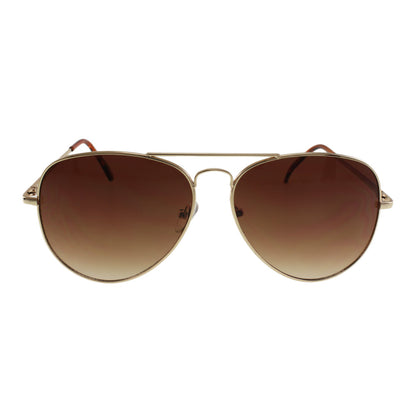 The MQ 'Wright' Modern Aviator - Polished Gold-Tone Frame with Warm Brown Lenses